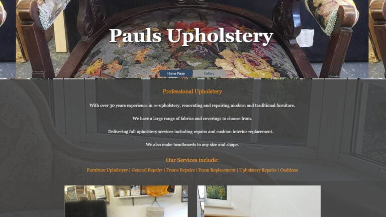 Upholstery website example